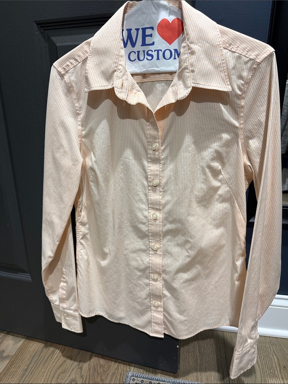 Banana Republic Peach Stripe Button-Down Shirt